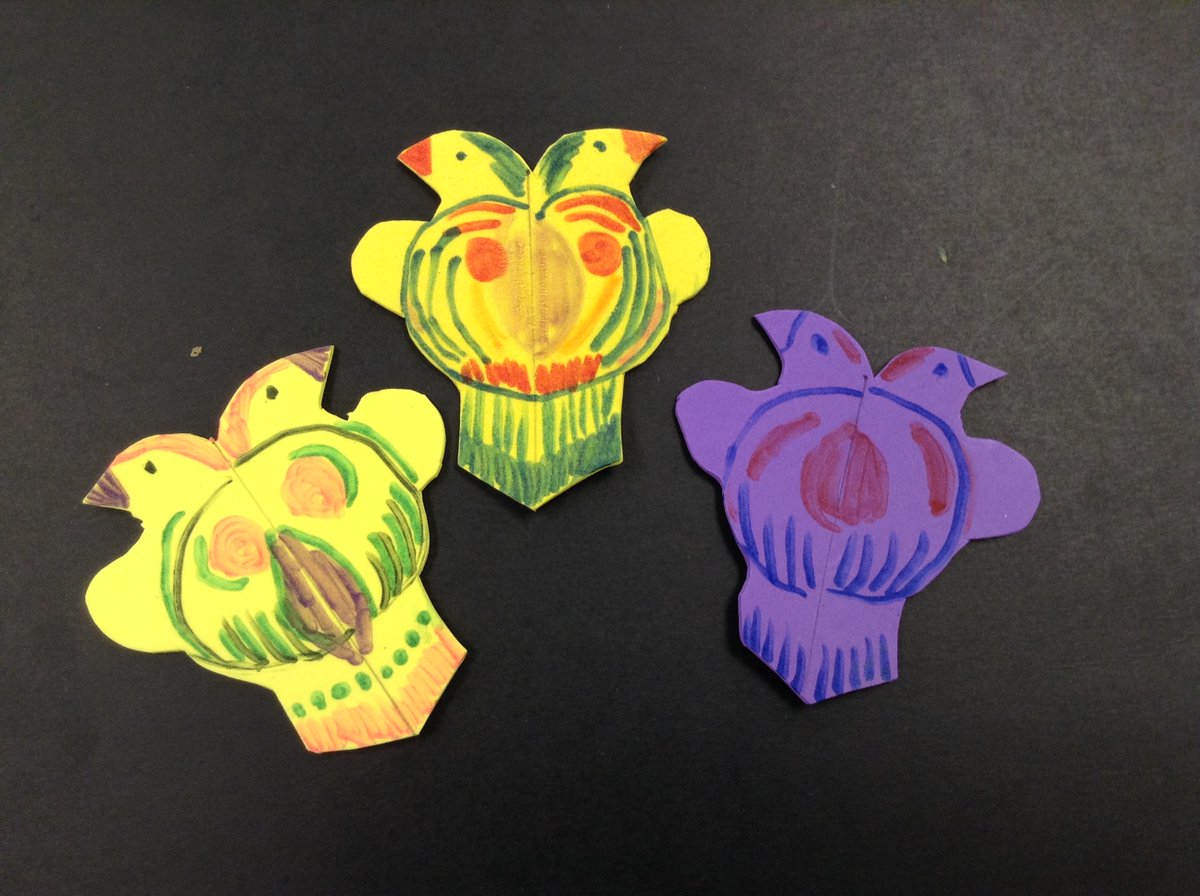 Ms_C_Dickson's tweet photo. K-Art: Students are learning a body break/ dance routine to "Three LIttle Birds" (S. Marley Remix.) Each student began creating 3 little finger puppet 'birds' to use during this music appreciation and art project. #Edgemontstrong @EdgemontCBE https://t.co/KveXDN7OE9