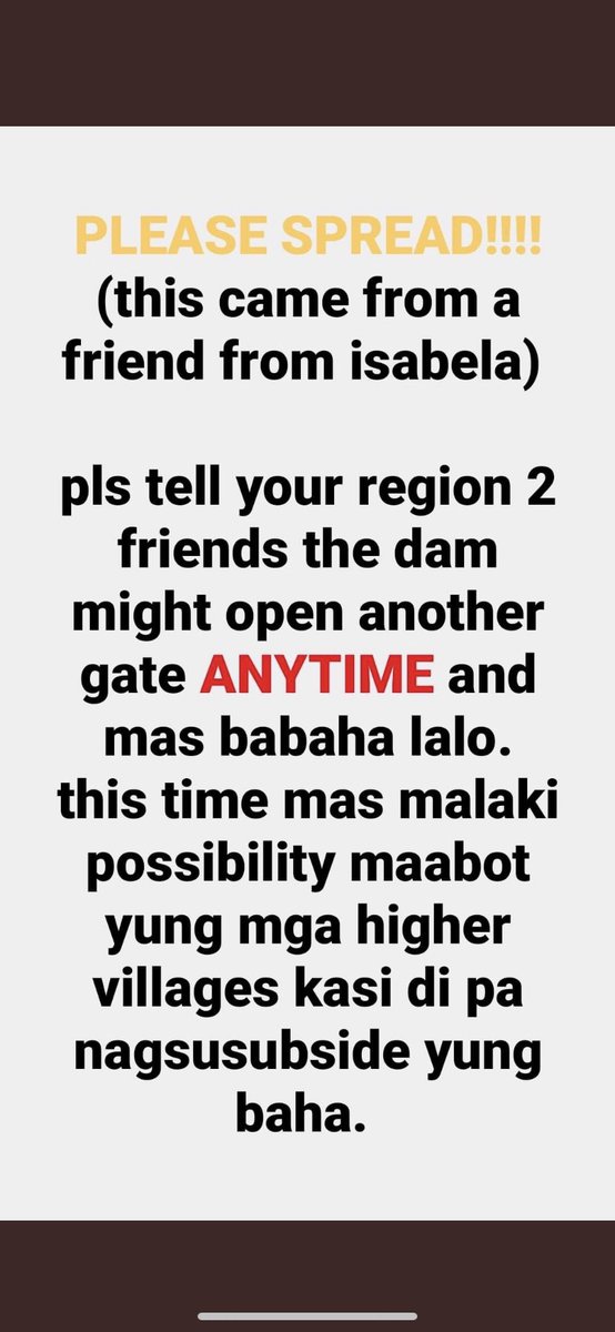 ShengxSB19's tweet photo. Please don’t allow the attention to die down...we need to be heard. cagayan is now experiencing the highest flood record in decades. A simple RT can save the lives of many. Thank you

#CagayanNeedsHelp https://t.co/EQbaA63o1P