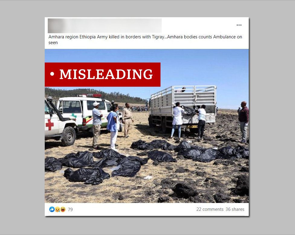 There's also lots of online disinformation regarding the ongoing military offensive by Ethiopia. Good fact-check overview here by the BBC's  @MwaiPetrov.  https://www.bbc.com/news/world-africa-54888234