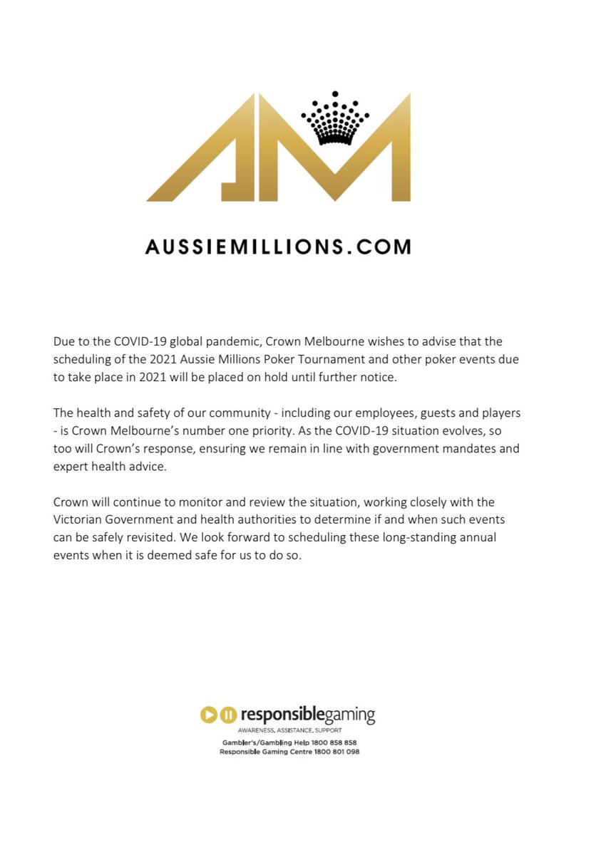 Aussie Millions tweet media