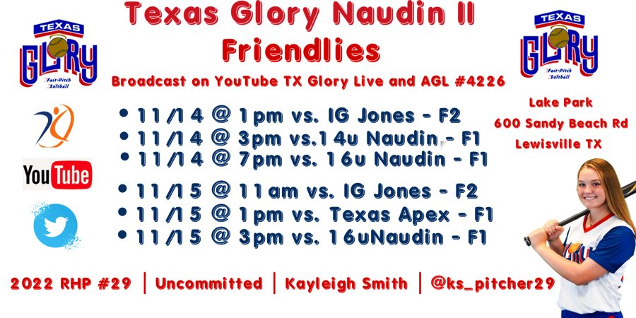 _kayleighhsmith's tweet photo. Updated schedule for our friendlies this weekend!! #WeCompete #uncommitted #BetterCallEd @16uGloryNaudin @ednaudin @The_MARR11 @GorsuchDoug @forthetat @KennethStoker4 @CSA_Athletes https://t.co/mNocFvJdwx