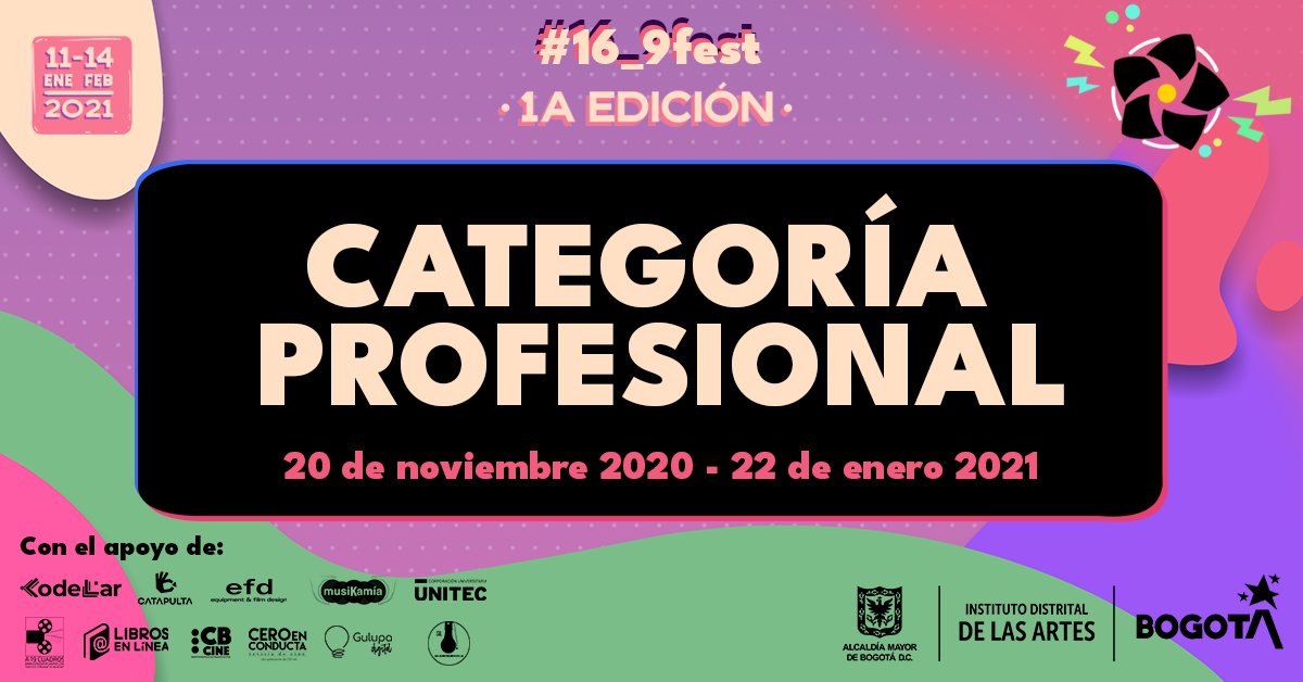 16_9filmfest's tweet photo. 🔜 ¡De hoy en 8 abriremos #convocatoria! 
Estamos muy emocionados y queremos compartirles algunos requisitos para participar de la categoría #profesional. 
Y ustedes, ¿también están emocionados?

¡Nos vemos en 16:9! #SaveTheDate 
Aprecia, imagina y crea con #16_9fest. 🌺 https://t.co/SGbMT92rw6