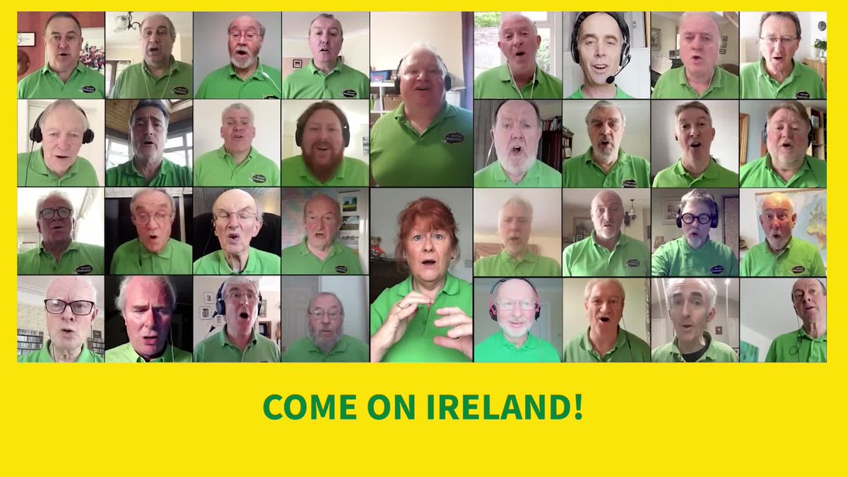 Did you spot a few familiar faces on the big screen before #IREvWAL this evening? Harmony Federation & friends (inc our own Chris, Denis & Jim) led the team in 'Ireland's Call' at the @AVIVAStadium tonight. HUGE thanks to @IrishRugby & @AVIVAIRELAND - youtube.com/watch?v=JAIQjv…