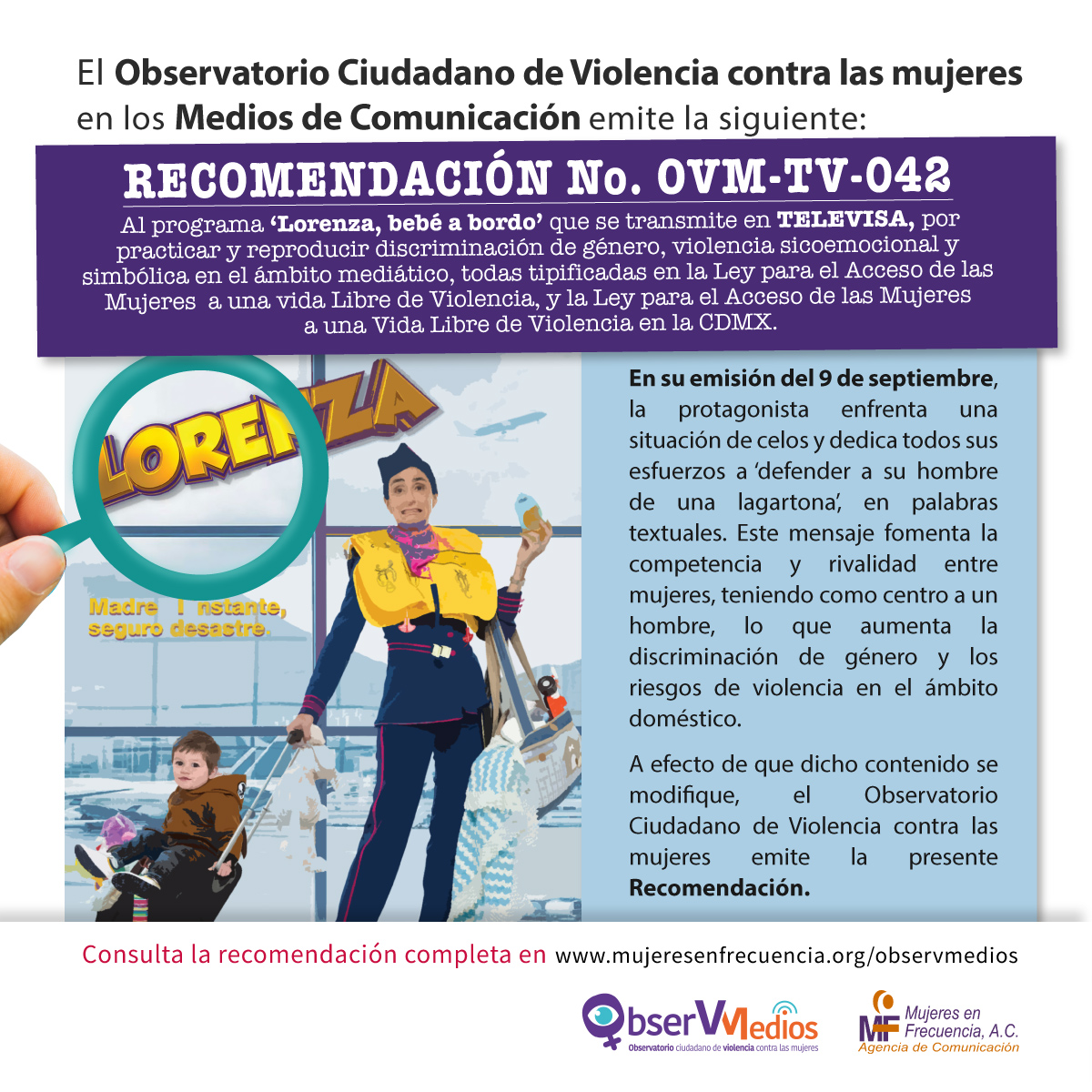 observmediosmx's tweet photo. #observmedios #losmediosmeviolentan #sexismono #SEMUJERES #proyectocoinversion2020 Secretaría de las Mujeres CDMX Mujeres en Frecuencia, A.C. Secretaría de Gobernación CONAVIM Inmujeres México Of Carmen Saavedra, #lorenzabebéabordo 
https://t.co/qk8rOdfVUn https://t.co/AryoQzfCRS