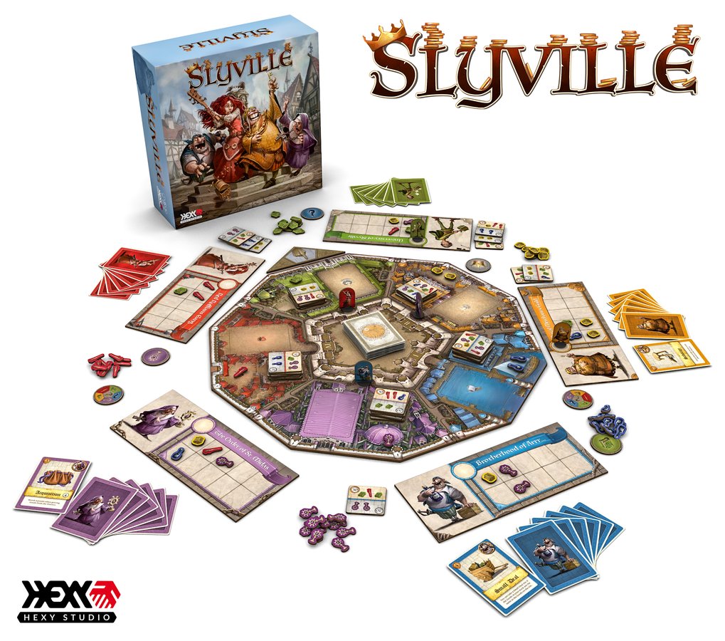 Board Game feature! Slyville published by <a href="/HexyStudio/">Hexy.Studio | Brassheart is Out!</a>  is a Medieval game of cunning and deceit. Check it out! 

#boardgames #boardgaming #tabletop #tabletopgaming #fun #gamer #gaming #boardgamegeek #bgg #bggcommunity #manufacturing #Magicraft #makinggames #hexystudio #slyville