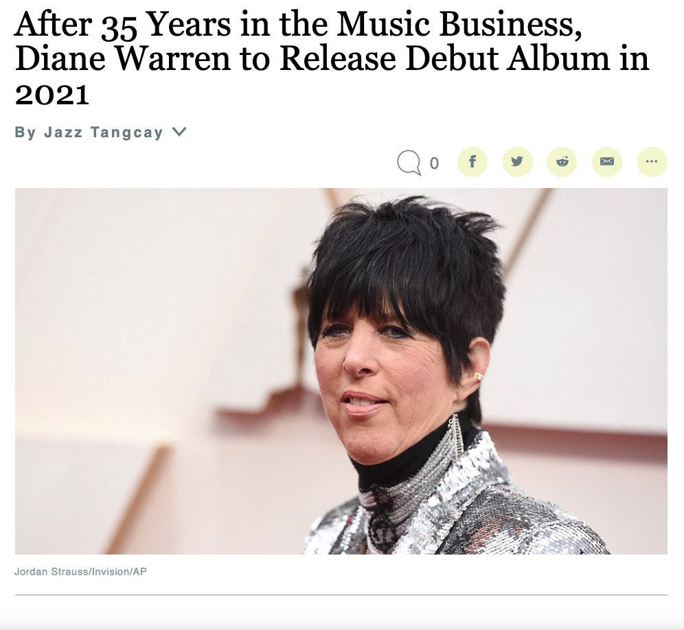 Diane_Warren's tweet photo. I’m so proud of my new single and upcoming album!!! Thank you all!!❤️❤️🙏🏼🙏🏼🙏🏼 https://t.co/vk7Fvwpg9s
