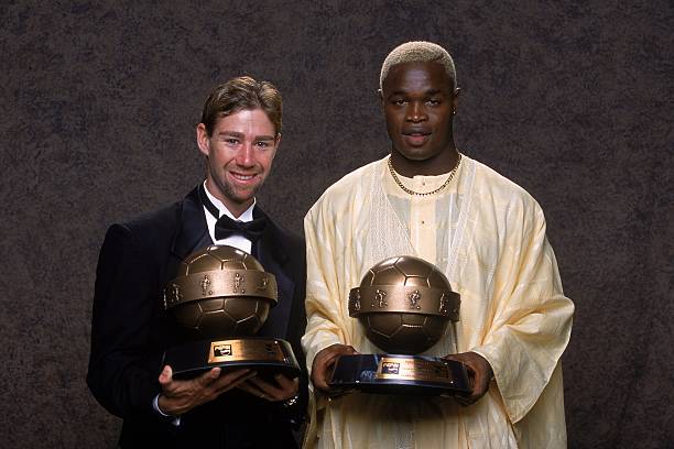 Here is Steve Ralston and Mamadou Diallo picking up Best XI trophies and auditioning for the third movie in the "48 Hours" trilogy - "90 minutes"