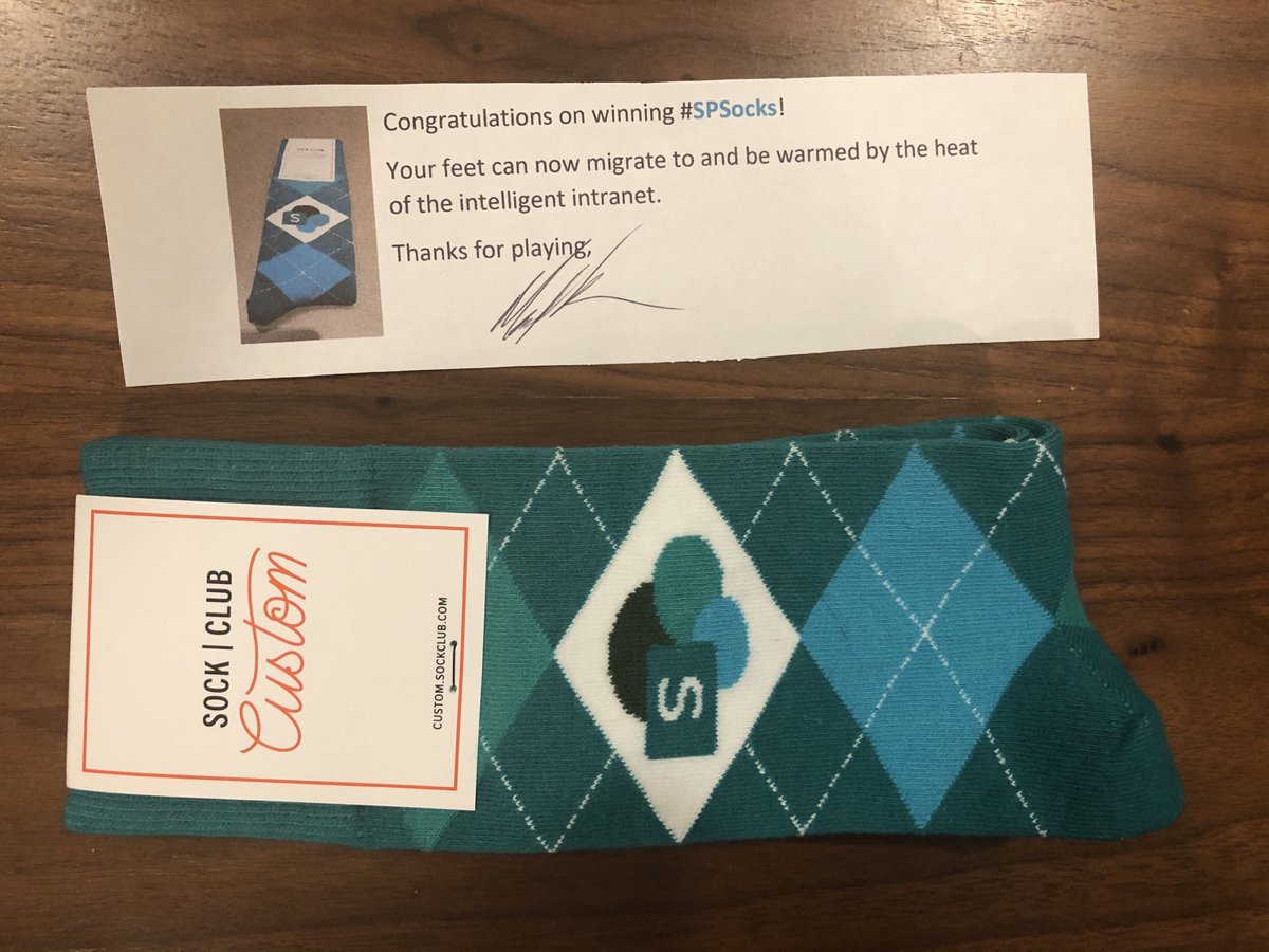 EEMancini's tweet photo. Thanks for the #SPSocks, @mkashman 🧦 My toes are excited to join the best collaboration platform in tech 🦶 https://t.co/flIrjBZGmu