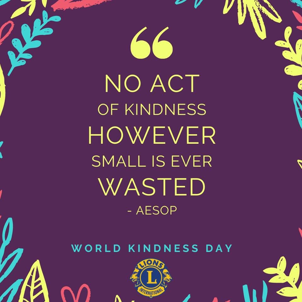 CalCityLions's tweet photo. Happy World Kindness Day!  This day is to help everyone understand that compassion for others is what binds us all together.  #kindnessmatters #CCLions #WorldKindnessDay https://t.co/IcQE4tssug