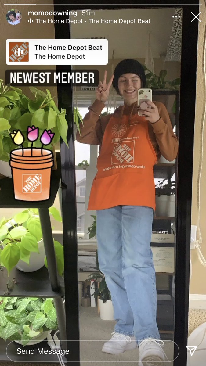 Yep that’s my daughter proudly sporting her new orange apron as a head cashier for the Santa Rosa store! She couldn’t be happier! 😊 <a href="/CarrieDSMD30/">Carrie McDowell</a> <a href="/specialT1379/">Special T</a> <a href="/HomeDepot/">The Home Depot</a> <a href="/0641Barbara/">Barbara</a> <a href="/RockwoodShutter/">Rockwood Shutters</a>