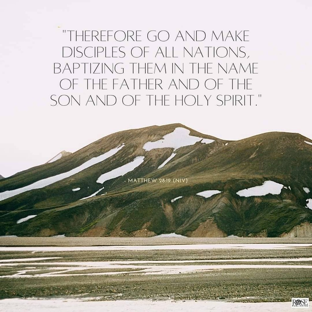 RosePublishing's tweet image. "Therefore go and make disciples of all nations, baptizing them in the name of the Father and of the Son and of the Holy Spirit." -Matthew 28:19 (NIV).
.
.
.
.
.
#matthew2819 #makedisciples #makedisciplesofallnations #baptizethem #FatherSonHolySpirit #bo… instagr.am/p/CHjDBEKFe6R/