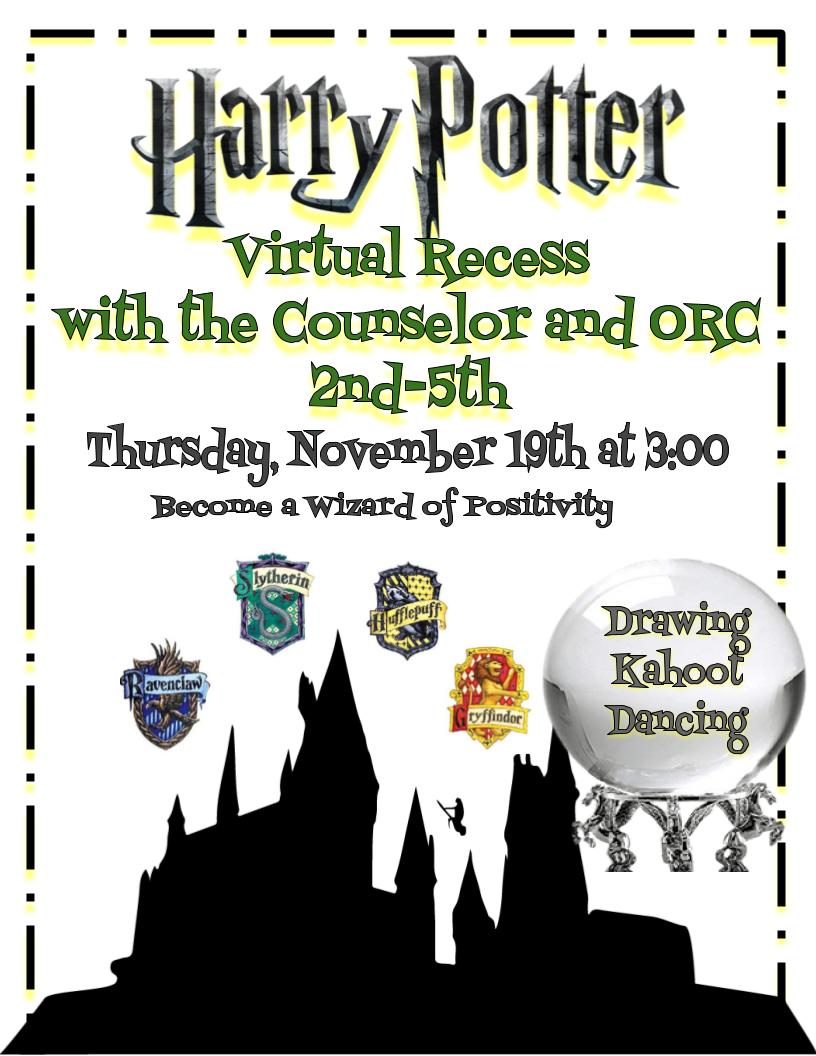 Hey Dolphins or should we say Wizards!! Please join us for virtual recess next week. Ask your teacher for more information! ¡Hola, delfines! Acompañanos  para el recreo virtual la próxima semana. ¡Pídale más información a su maestro/a! #HarryPotter #PositiveEnergy <a href="/OxnardSDSup/">Oxnard SD Superintendent - Karling Aguilera-Fort</a>