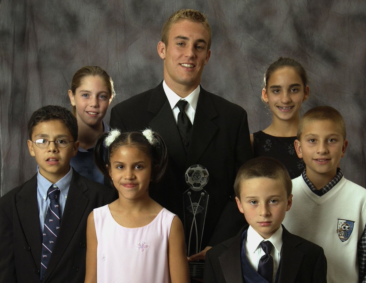 Here is Taylor Twellman winning what seems to be MLS Teacher of the Year in 2002