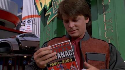 4. Marty purchases the movie’s macguffin, the Grays Sports Almanac, to score easy cash with knowledge of future results.  This sets off a series of events that jeopardizes past, present and future… but what about leverage?