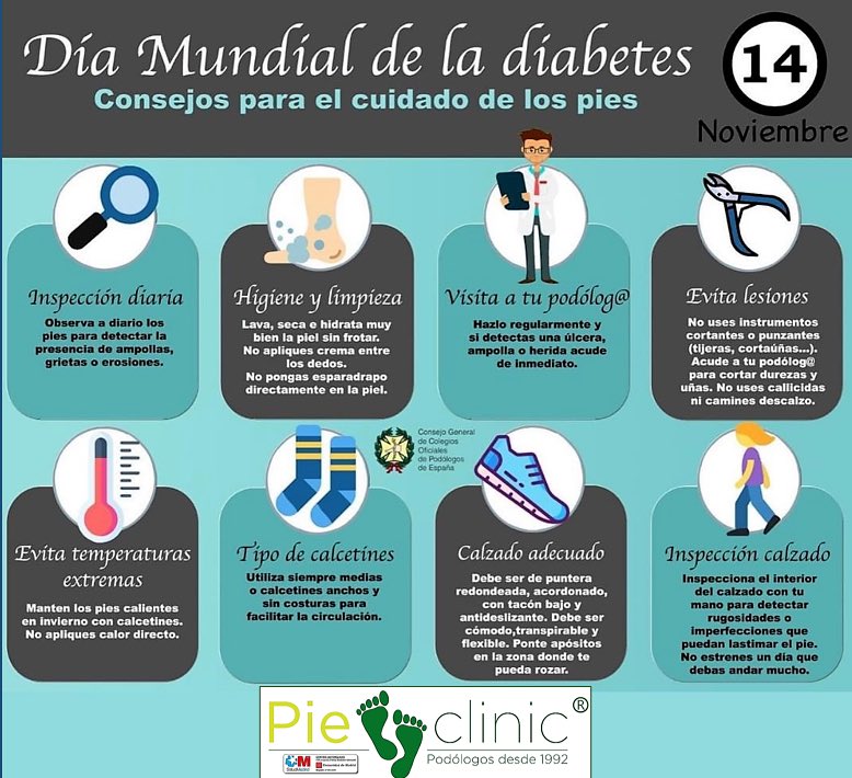 Pieclinic's tweet photo. 🗓14 de Noviembre🗓
“Día Mundial de la Diabetes”
.
El Podólogo es uno de los profesionales sanitarios que tiene mayor contacto con el Pie Diabético🦶y tiene en sus manos la prevención, tratamiento y curación del Pie Diabético🦶y sus complicaciones. https://t.co/6c36Nz4D2o