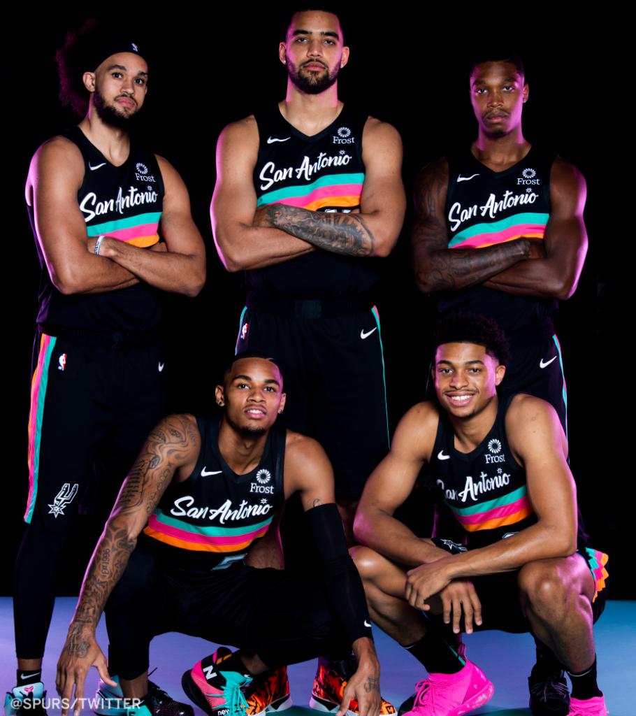 ESPNNBA's tweet photo. The Spurs will be adding these Fiesta jerseys to their rotation 👀🎉

(via @spurs) https://t.co/GBAqyev6h4