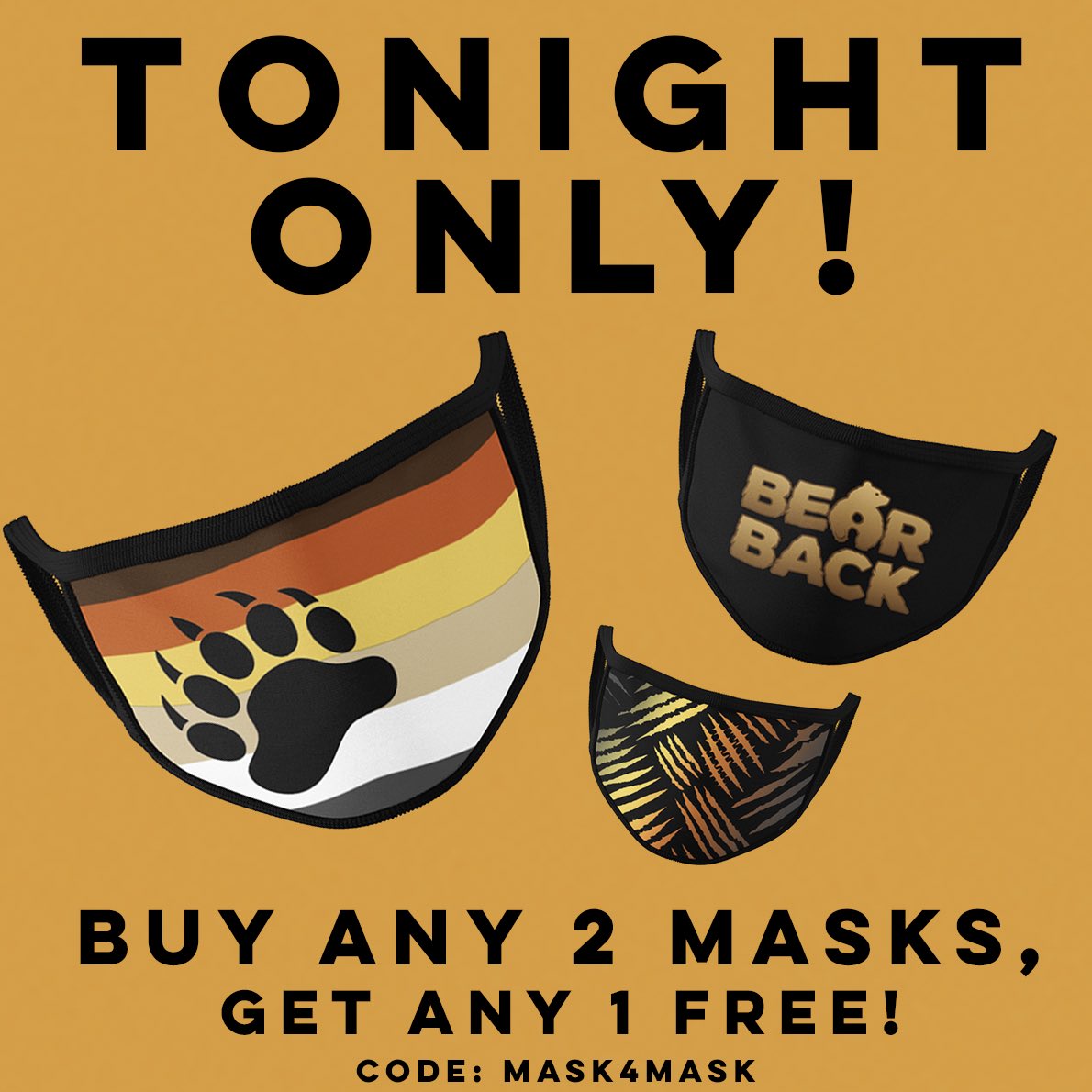 BearbackG's tweet photo. Seriously, tonight only! ♥️🐻
.
#bearback #bearbackgear #gaycub #gayotter #gaypig #gaypup #gayleather #twink #trans #gaysofinstagram #gayshirts #gaymasks #facemasks #facemask #facemasksforsale #facemaskselfie #facemaskfashion #gayfacemasks https://t.co/m7wiCTsBV2