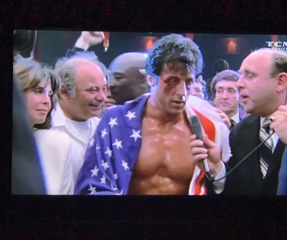 ryanarcher84's tweet photo. Watching Rocky 4 😍 I still get goosebumps when he knocks drago out ... Love this film #YoAdrianWeDidIt #RIPCreed 🥊🇺🇸 https://t.co/mOF0zB8FfR