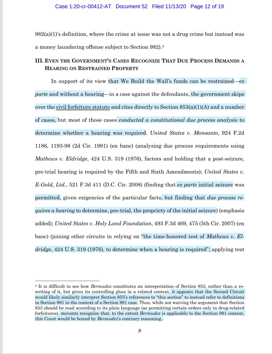 this is pure INSANITY“We Build the Wall’s interest in using its property in furtherance of its mission is strong.. restraint has currently led to the administrative dissolution of the entity, at the same time that it is working to transfer a section of wall to the  @DHSgov”