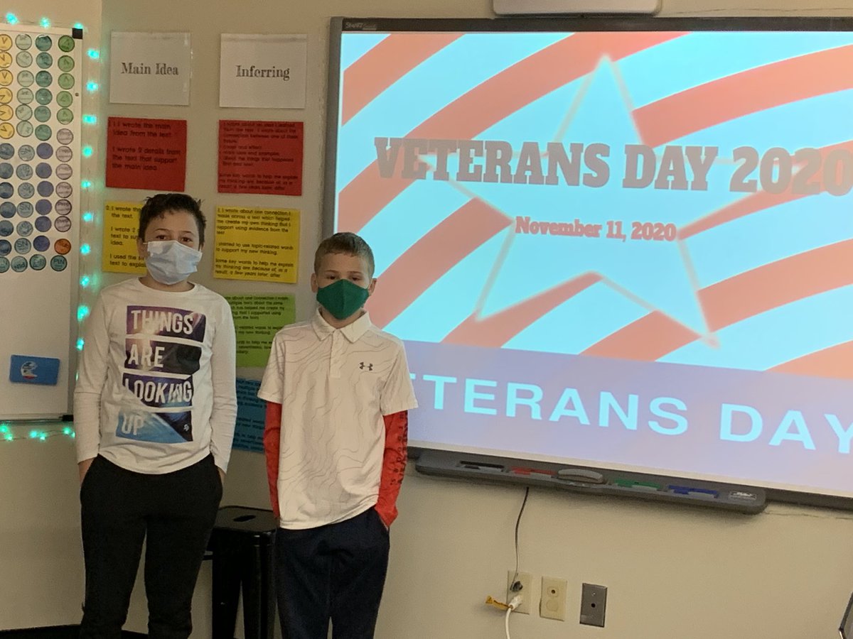 Two of our 5th grade cadets presenting for Veterans Day