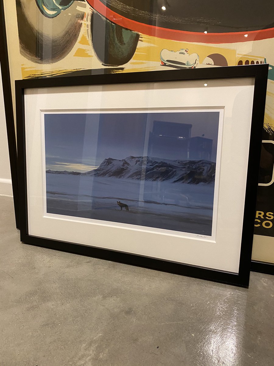 Scott_Talbot's tweet photo. Got some pieces back from the framer that I’m excited to find space for. An original 1955 Monaco Grand Prix poster and a digital painting from @Beavs released during @LightBoxExpo! https://t.co/FZiw1Ka9HX