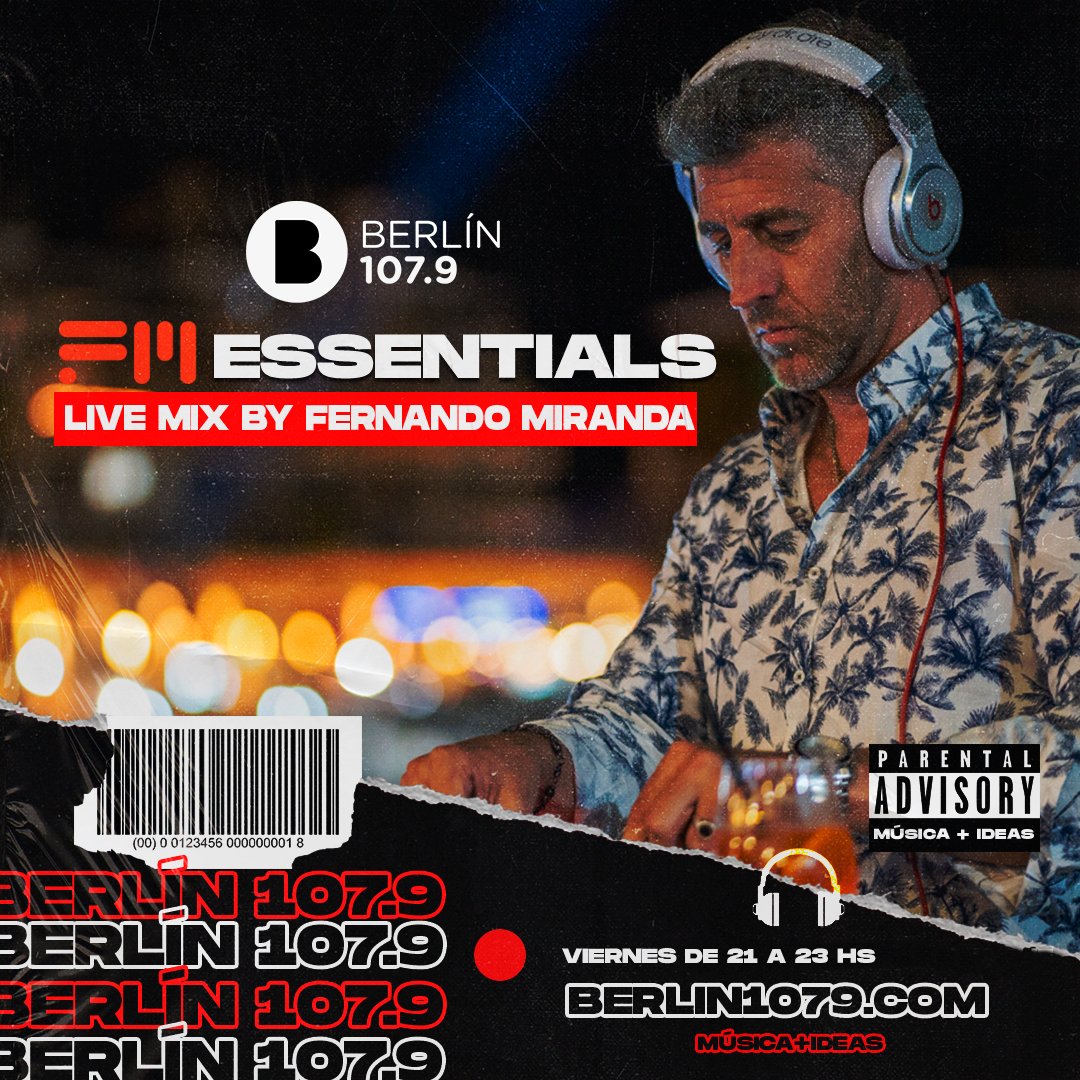 berlin1077's tweet photo. ¡Poné #Berlín 107.9! 📣¡#FerMiranda te espera para musicalizar tu noche con #FMEssentials!
💿 Los mejores clásicos en nuevas versiones.
🎛Viernes 9 PM
🎧 Escuchálo en💻 https://t.co/wVZmPoZmu1
📱https://t.co/WeUvxrXolt
#Berlín1079 #músicamásideas🔥
#FMEssentials #FerMiranda https://t.co/kXk9MNYIqf