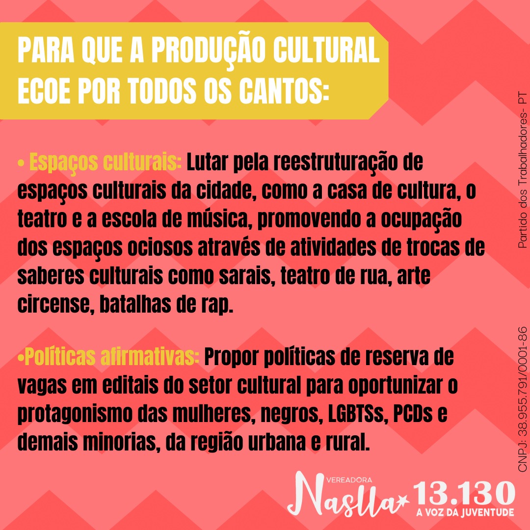 NasllaTembra's tweet photo. A cultura faz parte da minha vida e do meu cotidiano em Alegre, por isso consigo enxergar a realidade d perto em relação à cultura e como ela está defasada em nossa cidade! Se liga nas propostas pq sabemos q Alegre tem muito potencial de produzir cultura! #Vote13130 #TôComNaslla https://t.co/JrHeUut47q