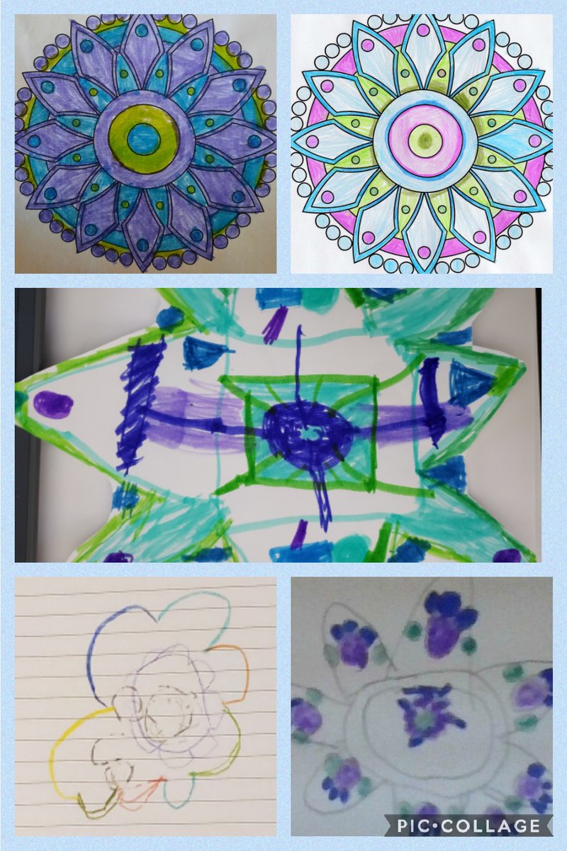 Happy Diwali to all those who celebrate. Ss in Grade 1/2 online enjoyed using cool colour patterns to design their own Rangoli. <a href="/DixiePSchool/">Dixie Public School</a> #weloveartevenvirtually