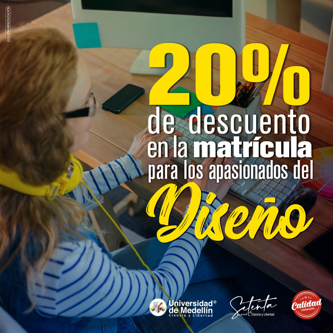 UdeMedellin_'s tweet photo. Conoce aquí nuestros programas e inscríbete para el próximo año, podrás recibir descuentos en tu matrícula y ser parte de nuestra #UdeMedellín

#ProgramasAcadémicos #DescuentosDeMatrícula #InscripcionesAbiertas #Diseño #Universidad #Descuentos https://t.co/iFKFE8iofd