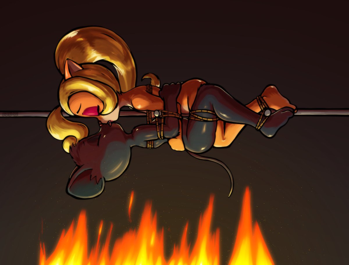 the254e's tweet photo. Commission: Lori and Coco being roasted

#commission #lori #CocoBandicoot #CrashBandicoot #coco #nightinthewoods #fanart #lesbian #lgtb #roasting #roast #cooking #fire #kiss #videogames #food #bandicoot #rat #bondage https://t.co/RuCXozCyC4