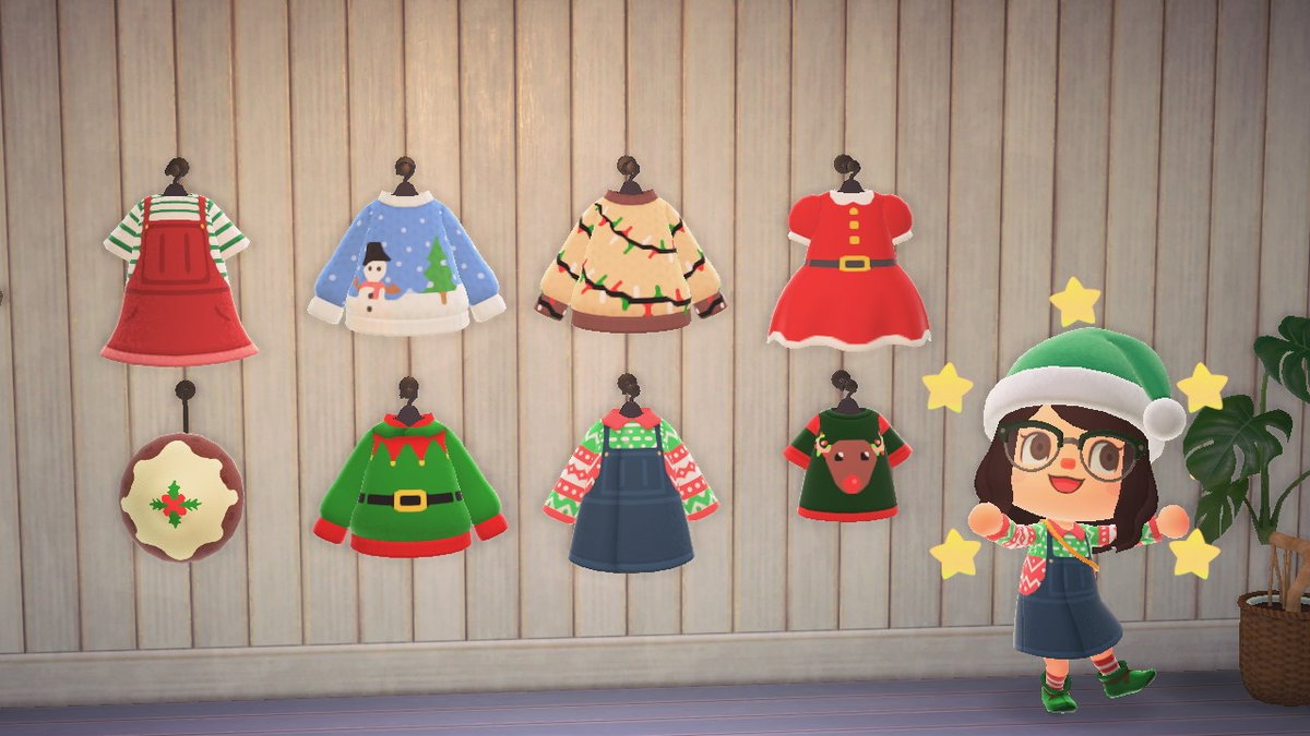 Bunee_'s tweet photo. I made a few more Christmas designs to finish fitting out my Able's! Creator code: MA-5286-7450-1543 #AnimalCrossing #ACNH #ACNHDesign https://t.co/39mi0c3CcK
