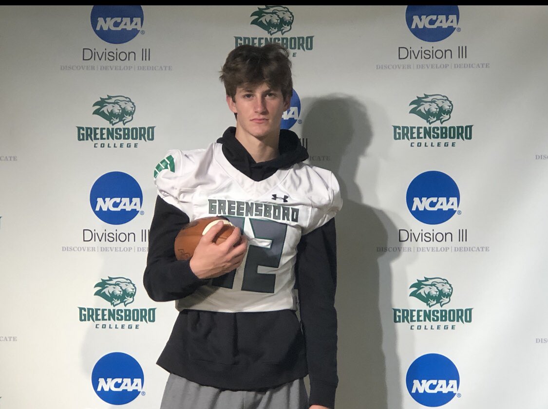 TeeplesQuinn's tweet photo. I’m blessed to receive my first offer from Greensboro College to continue my academic and athletic career. 
#buildtheboro @JohnsCreekHSFB @RecruitGeorgia @FBCoachJC @CoachSegaloff @tballardqbcoach @ChrisHixsonQB @CoachNorman_AGR @coach_connors1 @coach_card https://t.co/hHl7b3Xpk5
