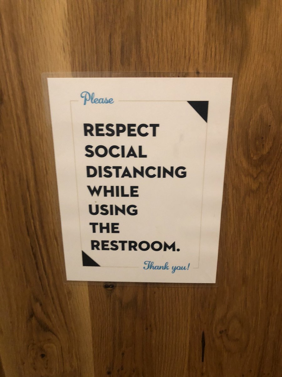 No problem! Men, prior to COVID-19, had social distancing in the bathroom down to an art form.