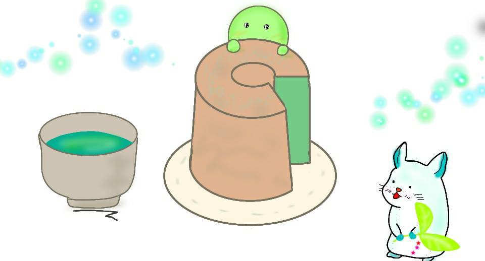 抹茶シフォンケーキ食べたいな マインクラフトって あまりケーキの種類がないか デザート担当のイラスト