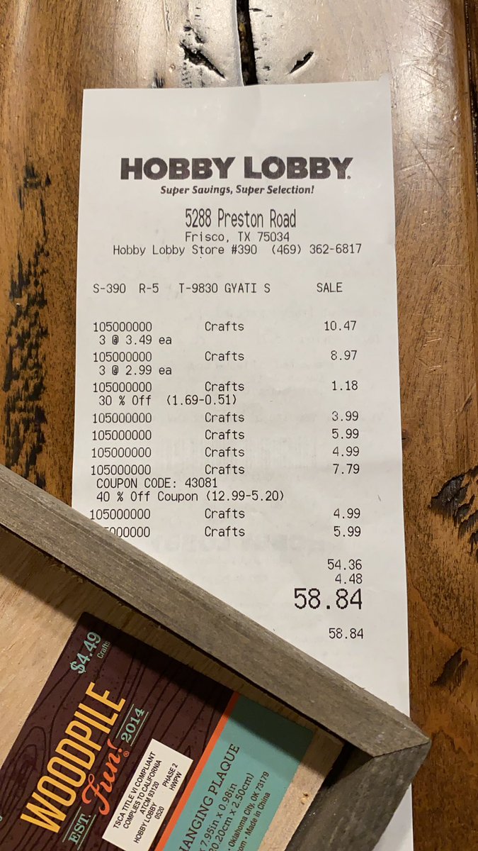 parishcampbell's tweet photo. @HobbyLobby every single time I go to HL I’m overcharged. It’s by 50c or $1-$2, but I’m overcharged. I don’t usually bother going back &amp; making a fuss but it dawned on me today that I may not be the only one. #scam Find the $4.49 charge #itsnotthere https://t.co/WKQce9fbh7