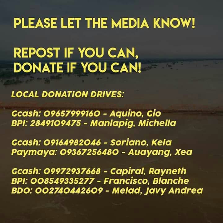 Diminietteok's tweet photo. These provinces is currently submerged in flood believe to be electrocuted and it's also expected to rise because Magat DAM is spilling water due to high water level. Pls help spread 'cuz the media is not coveing it. If you can help or donate pls do so
#CagayanNeedsHelp https://t.co/VCZ2uhyQcg