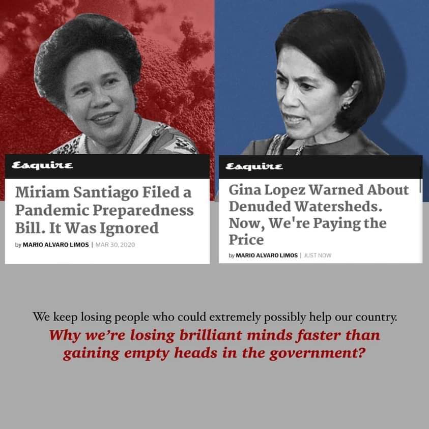 _syzygy99's tweet photo. 7 years ago, the late Senator Miriam Defensor Santiago filed Senate Bill no.1573 Pandemic &amp; All-Hazards Preparedness Act. The late environment secretary Gina Lopez called for rehabilitation of denuded watershed.

#CagayanNeedsHelp
#IsabelaNeedsHelp https://t.co/ElkSu4tSni