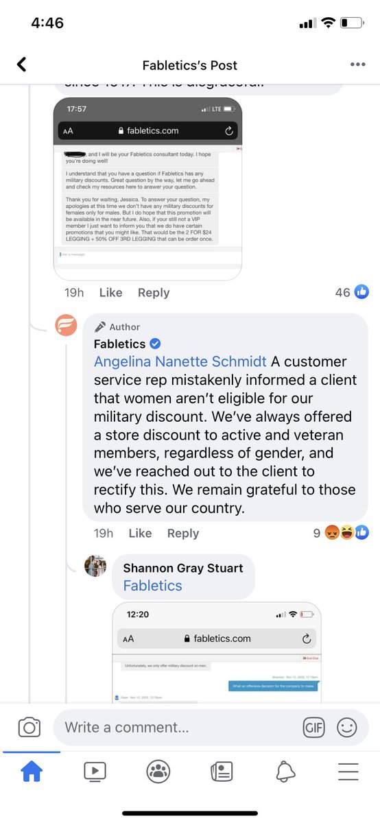 carolovesyoda's tweet photo. @Fabletics Care to explain? Stop lying it wasn’t a representative’s mistake! You just think only men serve! Glad I never bought from you even though I wanted to! #BoycottFabletics https://t.co/iMxnM9cARQ