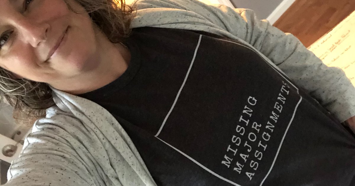 nhdwrites's tweet photo. Sporting some Auntie Nelly's House gear...Check out their gear and the episode that talks about the report card by visiting here: https://t.co/E2X07tKB5m  @janellburleyhofmann @auntienellyshouse https://t.co/YXClTOh4yd