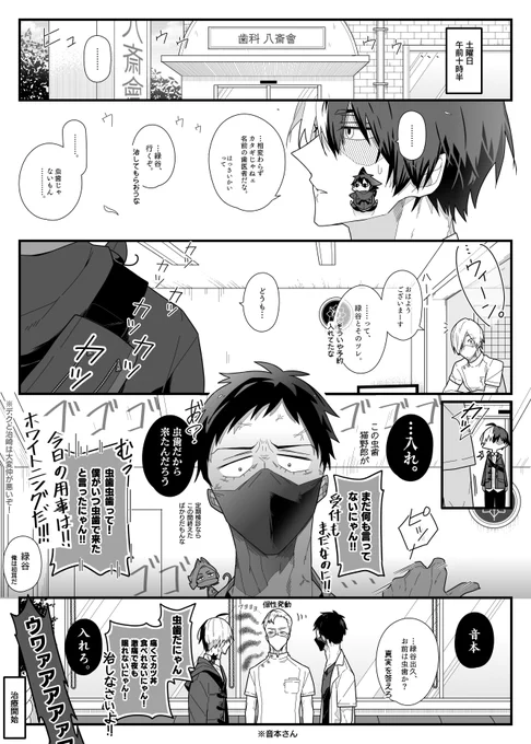 ねこねこヒーロー物語110(歯医者編①)【ほんのり轟出】 