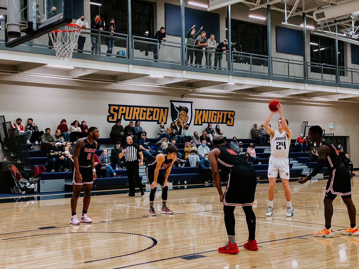 Halftime. The Knights lead 54-50.