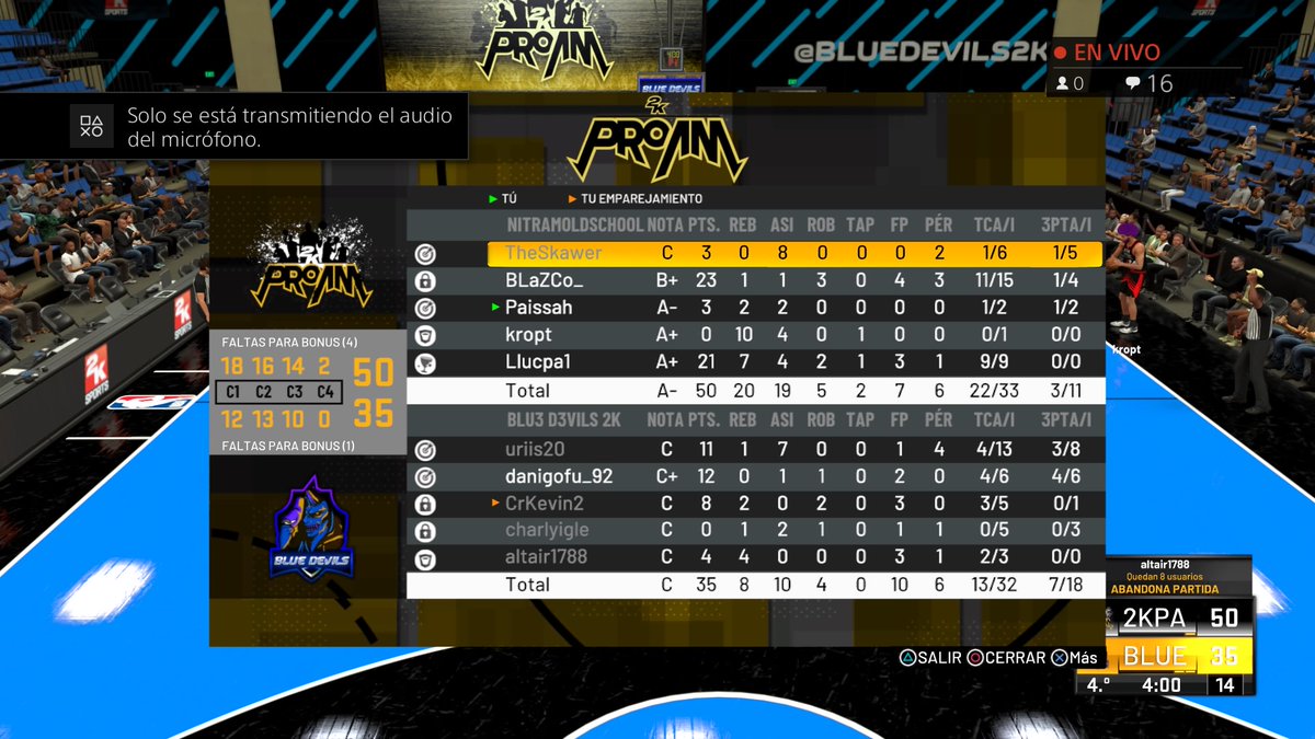 Después de la remontada de los 10 puntos en contra, jugaremos la liga Oro de la <a href="/proamcommunity/">ProAm Community</a> . Gracias a todos los que os pasasteis por el canal a darnos ánimo. Sabed que lo notamos durante todo el partido.
#GONitram