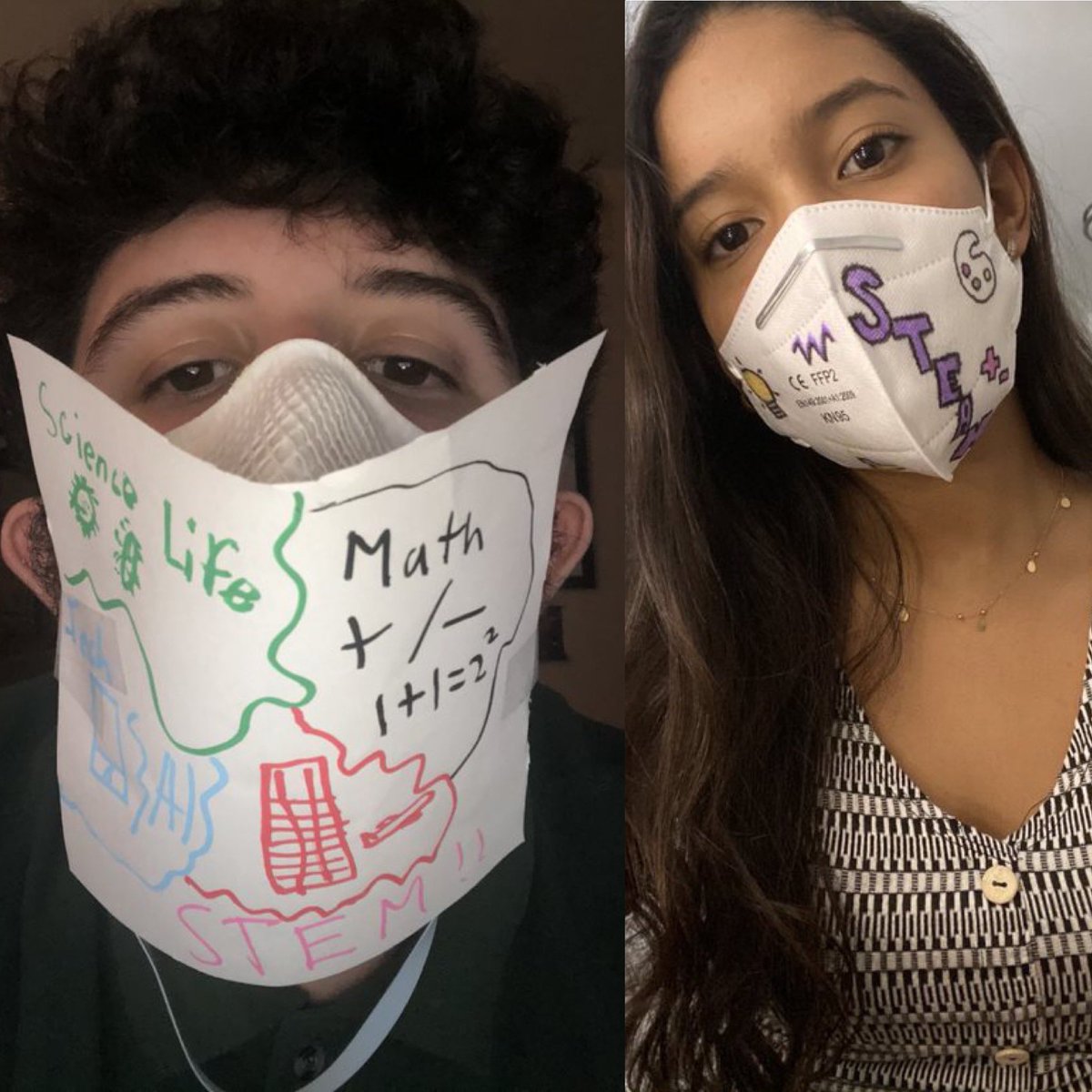 BisonofDoral's tweet photo. ✨Attention Bison✨Mr. Acosta & Mrs. Pena’s students show off their STEAM Superpowers by creating these masks for National STEAM Day to help us #ReopenSmart #ReturnSafe & combat 👑🦠. #GoBison #BisonPride #MaskUpBison @STEMDesignation @MDCPS @MiamiSup @MDCPSCentral @ChristiFraga https://t.co/2ph1NhqMLS
