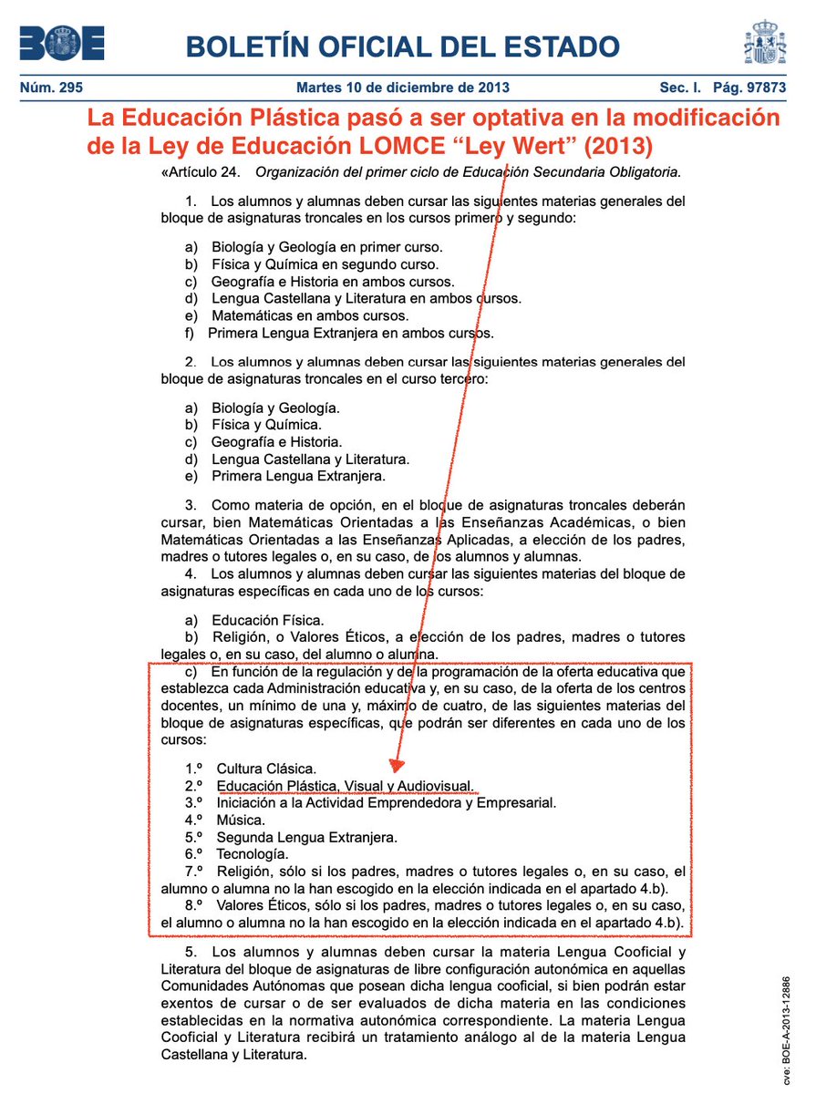 wabuo's tweet photo. El nuevo proyecto de Ley de Educación de @CelaaIsabel fulmina por completo la Educación Plastica Visual y Audiovisual de la Educación Secundaria Obligatoria. España puede pasar a la lista de países que menosprecian la creatividad, la expresión y la cultura https://t.co/pRYrkJ4ngI