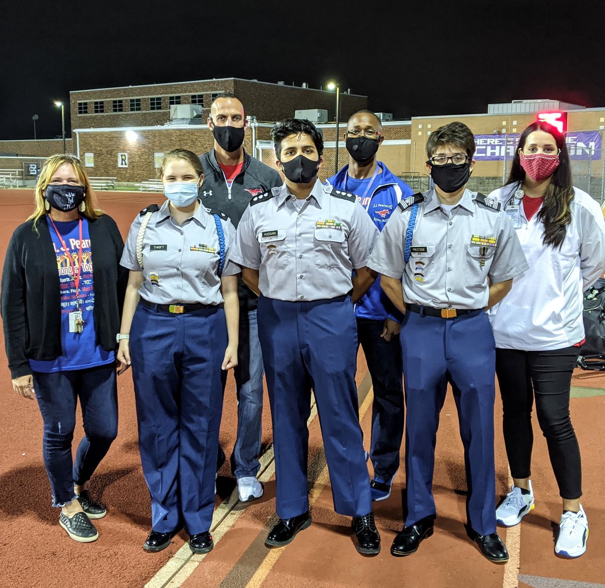 Battalion Command Staff with <a href="/TheCBreedlove/">Carrie Breedlove</a> <a href="/Rod_Beas/">Rodney Beasley</a> <a href="/leeconn_22/">🅻🅴🅴 🅲🅾🅽🅽</a> Friday Night Lights Mustangs host the Eagles!!! Go Mustangs!!!  #RISDgreatness #WeGotThis #WeArePearce <a href="/JJPMustangFB/">JJP Mustang Football</a>  <a href="/jjpmmb/">Mighty Mustang Band</a> <a href="/jjpearcecheer/">jjpearcecheer</a> <a href="/PearcePsetts/">Pearce Pacesetters</a>