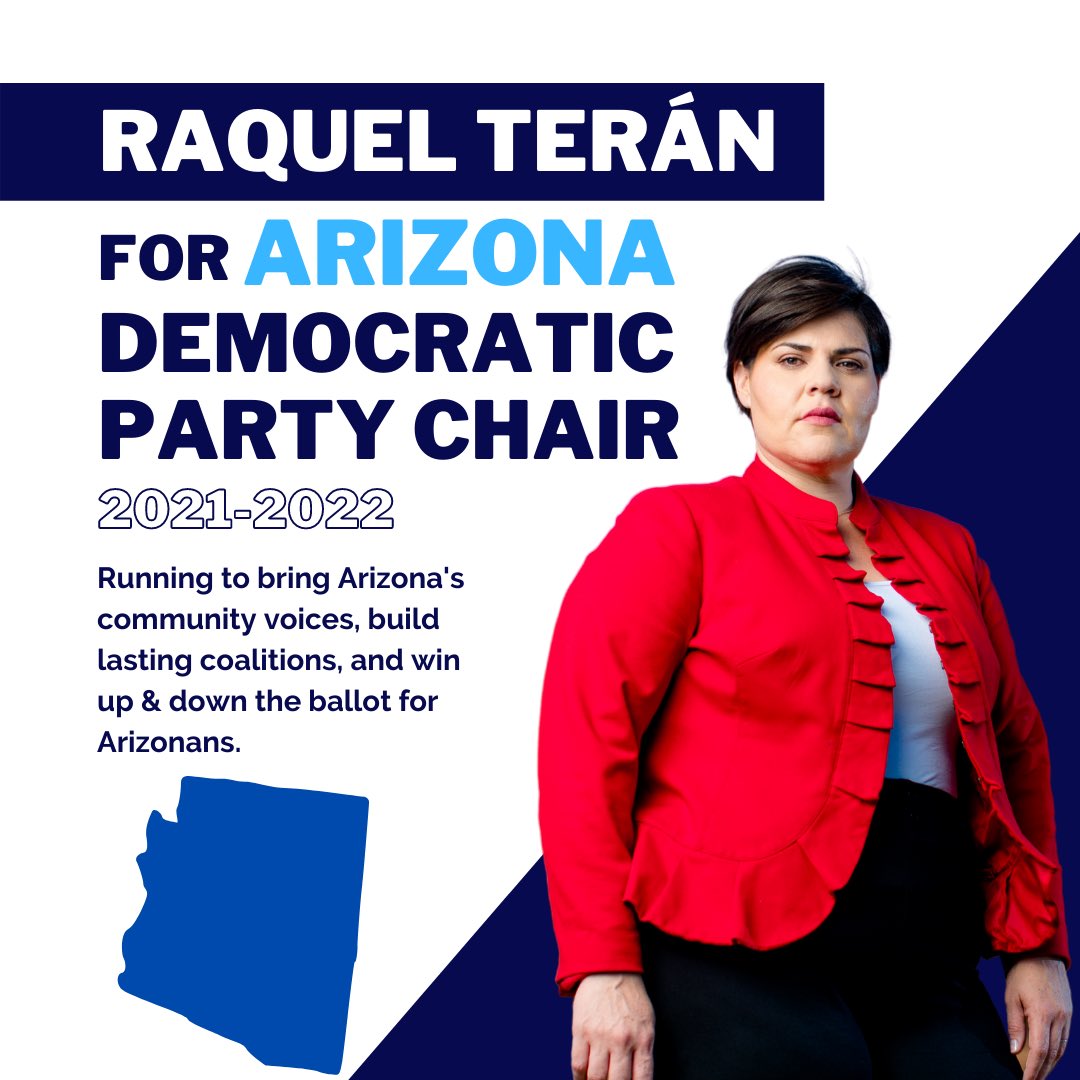RaquelTeran's tweet photo. I'M IN! I am running for @azdemparty State Party Chair to lift up people and strengthen our party from the ground up. #KeepAZBlue https://t.co/Z3szXPfmtn