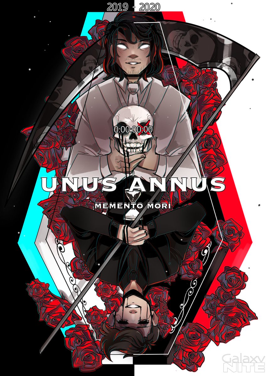 GalaxyniteArt's tweet image. 0:06:31:12
What a ride #UnusAnnus was. It was a pleasure to be a part of, and it will be dearly missed. 
In this time we have left, I had to draw something to celebrate its life.

💀Memento Mori, everyone.💀
thank you for the memories
#UnusAnnusisoverparty #UnusAnnusFanart
