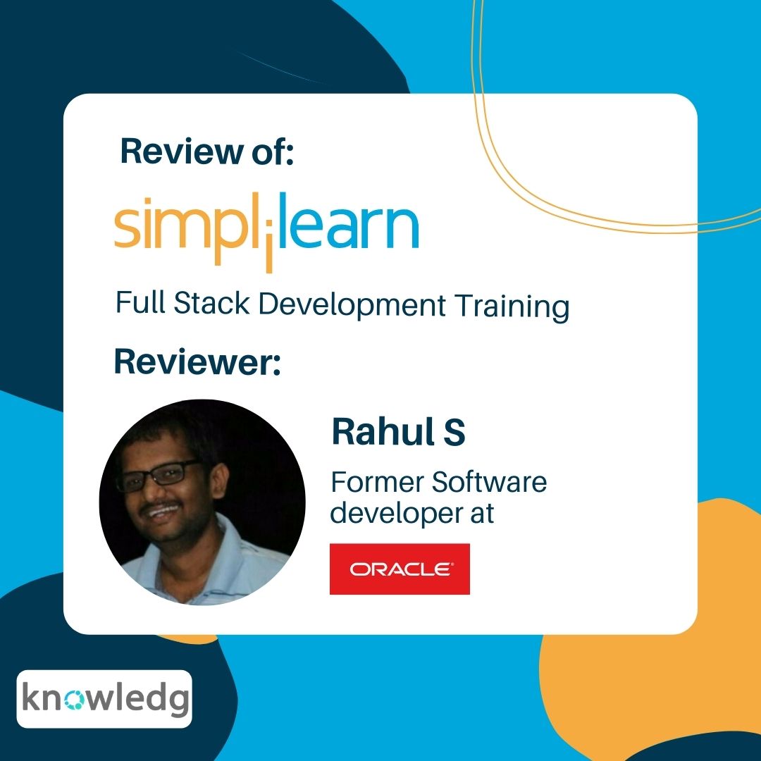 KnowledgCo's tweet photo. Read more of what Rahul has to say about the SimpliLearn course on the https://t.co/zXzCCukKUD website.

Check out Rahul's profile in the comments.

#simplilearn #course #onlinecourses #review #coursereviews #reviewingcourses #simplilearnreview #fullstackdevelopmentcourses https://t.co/0O2ZborN5p