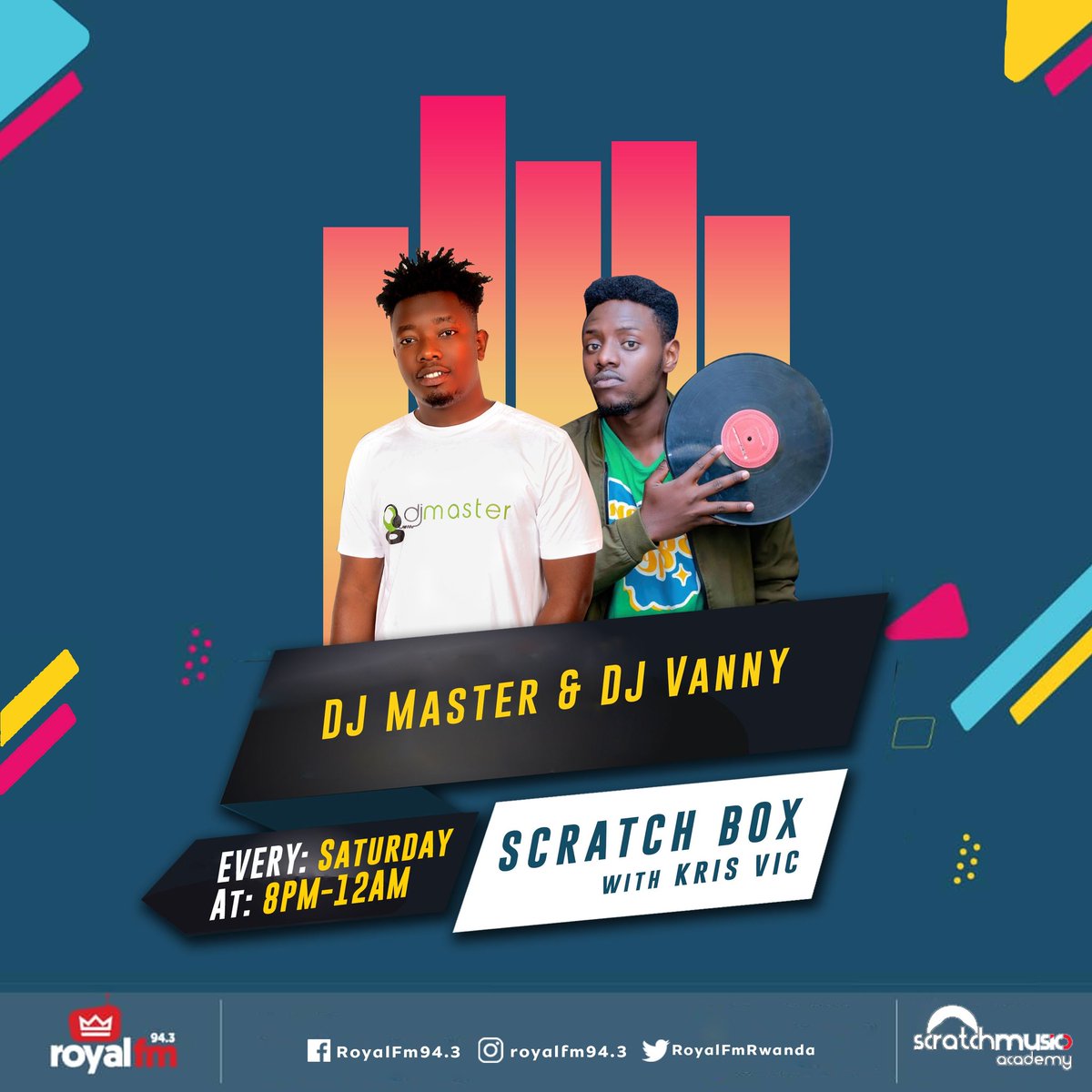 RoyalFMRwanda's tweet photo. We make your weekends the best with great vibez all through.
Tonight @krissvicc along side #DjVanny & #DjMaster will be live on #ScratchBox from 8pm till late...
#943RoyalFM https://t.co/L2wNKYW9f6