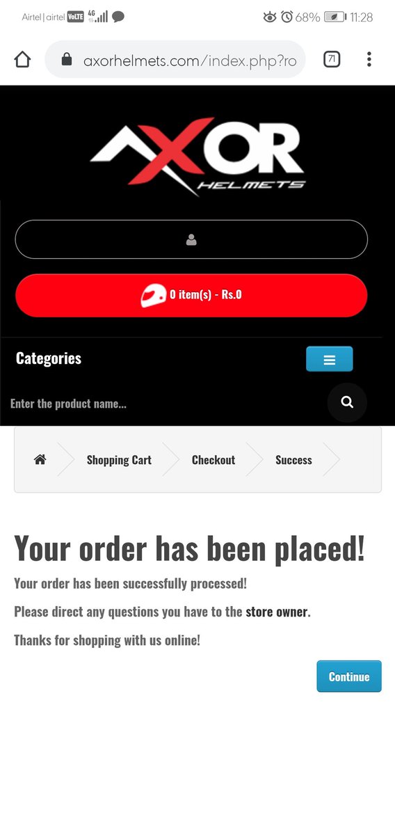 Piyali_Kolay's tweet photo. @AxorHelmets Ordered helmet from https://t.co/4AhbQd6xZu on 7th Nov, 2020. Spent 5k for a helmet. Now there is no trace of the order,neither I have received any email nor the sms regarding the order. Not able to connect customer care. Pls response ASAP. Stop cheating people! https://t.co/qnqj8Va0U8